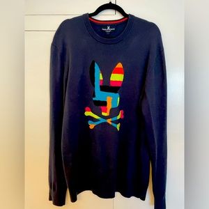 Psycho Bunny Dyckman Intarsia big bunny knitted sweater